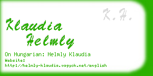 klaudia helmly business card